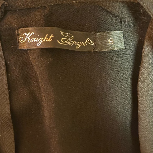 Black Flared Sleeve Flowy Jumpsuit with Tied Back and Zipper Size 8 - Picture 3 of 3